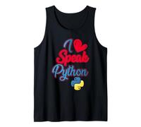 I Love Speak Programadores de Python Ordenador de codificación limpio y divertido Camiseta sin Mangas