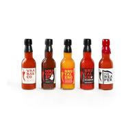 I LOVE SPICY Salsas de Chile 5 x 100 ml - De Suave a Extremo - Ahumada, Afrutada y Intensamente Picante - Fermentada, Vegana, Artesanal - Presentación Elegante