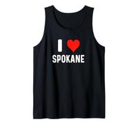 I Love Spokane Washington - Corazón - Recuerdo de Vacaciones de Viaje Camiseta sin Mangas