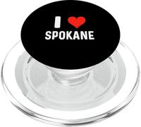 I Love Spokane Washington - Corazón - Recuerdo de Vacaciones de Viaje PopSockets PopGrip para MagSafe