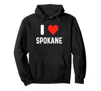 I Love Spokane Washington - Corazón - Recuerdo de Vacaciones de Viaje Sudadera con Capucha
