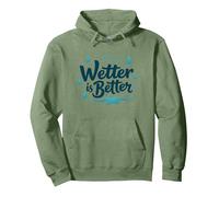 I Love Squirter: Wetter Is Better Humorous Adulto Gráfico Sudadera con Capucha, Unisex para Adultos, Verde Salvia, S