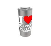 I Love Sticky Toffee Pudding Vaso térmico de acero inoxidable de doble pared