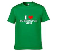 I Love Submissive Men Things Camiseta Divertido Letra Impresión 3D Manga Corta Cuello Redondo Casual Camisetas Tops para Mujeres Hombres