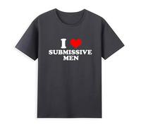 I Love Submissive Men Things Camiseta Divertido Letra Impresión 3D Manga Corta Cuello Redondo Casual Camisetas Tops para Mujeres Hombres