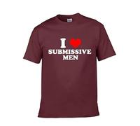 I Love Submissive Men Things Camiseta Divertido Letra Impresión 3D Manga Corta Cuello Redondo Casual Camisetas Tops para Mujeres Hombres