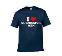 I Love Submissive Men Things Camiseta Divertido Letra Impresión 3D Manga Corta Cuello Redondo Casual Camisetas Tops para Mujeres Hombres
