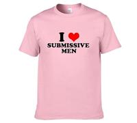 I Love Submissive Men Things Camiseta Divertido Letra Impresión 3D Manga Corta Cuello Redondo Casual Camisetas Tops para Mujeres Hombres