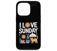 I Love Sunday Fun Relajante Feliz Día Carcasa para iPhone 13 Pro