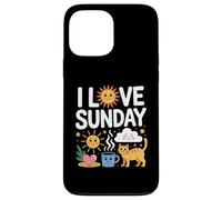 I Love Sunday Fun Relajante Feliz Día Carcasa para iPhone 13 Pro MAX