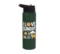I Love Sunday Fun Relajante Feliz Día Stainless Steel Insulated Water Bottle