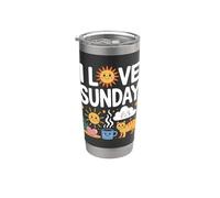 I Love Sunday Fun Relajante Feliz Día Vaso térmico de acero inoxidable de doble pared