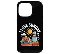 I Love Sunday Panqueques Café Relajarse Sol Carcasa para iPhone 13 Pro