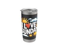 I Love Sunday Sun Coffee Relajante Vibes Vaso térmico de acero inoxidable de doble pared