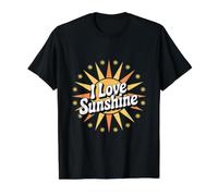 I Love Sunshine Alegre Radiant Vibes Camiseta gráfica económica, Hombre, Negro, M