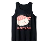 I Love Sushi divertido lindo animal cruce comida Kawaii Sushi Camiseta sin Mangas