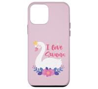 I Love Swans Bird Zoo Animal Lago Agua Lirio Flores Corona Carcasa para iPhone 12 mini
