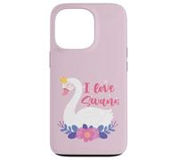 I Love Swans Bird Zoo Animal Lago Agua Lirio Flores Corona Carcasa para iPhone 13 Pro