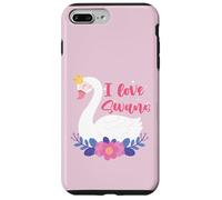 I Love Swans Bird Zoo Animal Lago Agua Lirio Flores Corona Carcasa para iPhone 7 Plus/8 Plus