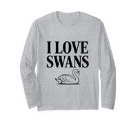 I Love Swans Cute Swan Lover para entusiastas de Las Aves Manga Larga