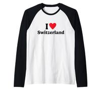 I Love Switzerland Camiseta Manga Raglan