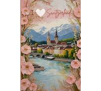 I Love Switzerland Travel Journal - Pink Floral Notebook to Write Your Switzerland Adventures | Cute Souvenir Gift for Girls, Teens, Women & European Dreamers | 120 Wide-Ruled Pages, Paperback