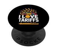 I Love Tariffs Comercio Humor Envío PopSockets PopGrip Adhesivo