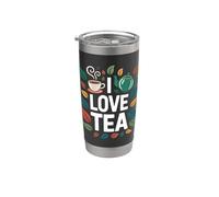 I Love Tea: caprichoso diseño frondoso Vaso térmico de acero inoxidable de doble pared