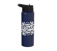 I Love Techno Music Passion Festival Diversión Stainless Steel Insulated Water Bottle