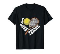 I Love Tennis Corazón Raqueta Ball Fun Sport Camiseta gráfica económica