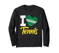 I Love Tennis Heart Court Jugador de Tenis Manga Larga