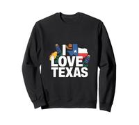 I Love Texas Map Sombrero De Vaquero Flores Sudadera
