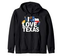 I Love Texas Map Sombrero De Vaquero Flores Sudadera con Capucha