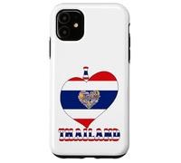 I Love Thailand Proud Thai Pride Tailandia Bandera Corazón Gráfico Carcasa para iPhone 11