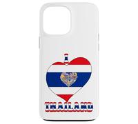 I Love Thailand Proud Thai Pride Tailandia Bandera Corazón Gráfico Carcasa para iPhone 13 Pro MAX