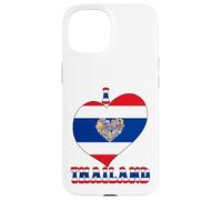I Love Thailand Proud Thai Pride Tailandia Bandera Corazón Gráfico Carcasa para iPhone 15