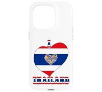 I Love Thailand Proud Thai Pride Tailandia Bandera Corazón Gráfico Carcasa para iPhone 15 Pro