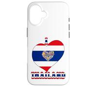 I Love Thailand Proud Thai Pride Tailandia Bandera Corazón Gráfico Carcasa para iPhone 16