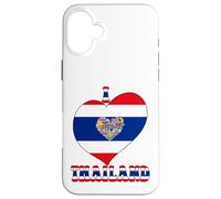 I Love Thailand Proud Thai Pride Tailandia Bandera Corazón Gráfico Carcasa para iPhone 16 Plus