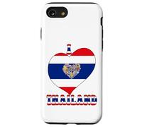 I Love Thailand Proud Thai Pride Tailandia Bandera Corazón Gráfico Carcasa para iPhone SE (2020) / 7/8