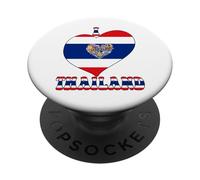 I Love Thailand Proud Thai Pride Tailandia Bandera Corazón Gráfico PopSockets PopGrip Adhesivo