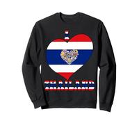 I Love Thailand Proud Thai Pride Tailandia Bandera Corazón Gráfico Sudadera
