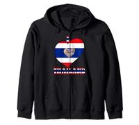 I Love Thailand Proud Thai Pride Tailandia Bandera Corazón Gráfico Sudadera con Capucha