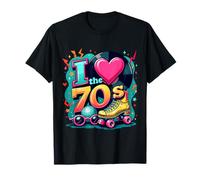 I Love The 70s Retro Cassette Roller Vinyl Disco Party 70s Camiseta
