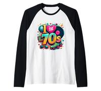 I Love The 70s Retro Cassette Roller Vinyl Disco Party 70s Camiseta Manga Raglan