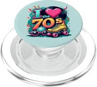 I Love The 70s Retro Cassette Roller Vinyl Disco Party 70s PopSockets PopGrip para MagSafe