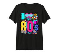I Love The 80s Retro Vintage 1980s Colorful Party Theme 80s Camiseta Premium
