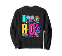 I love the 80s Retro Vintage 1980s Colorful Party Theme 80s Sudadera