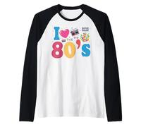 I Love The 80's Slogan, 80s-Themed Party Costume for Women Camiseta Manga Raglan