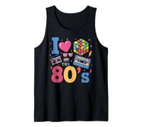 I Love The 80's Slogan, 80s-Themed Party Costume for Women Camiseta sin Mangas